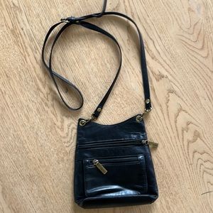 Black hobo leather cross body purse
